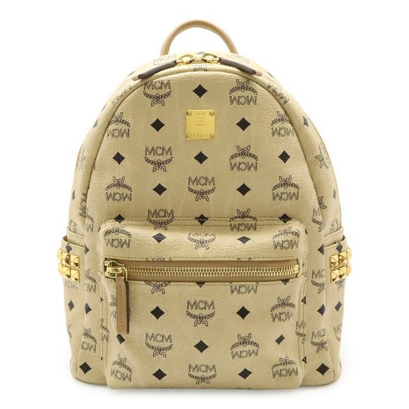MCM Cream Leather Backpack - Picture 1 of 9